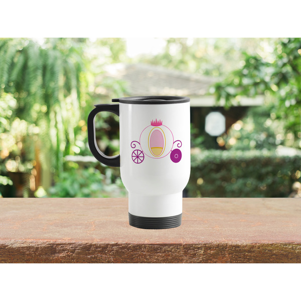 Princess Carriage Stainless Steel Travel Mug with Handle Lifestyle