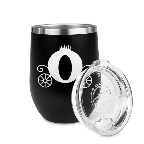 Princess Carriage Stainless Wine Tumblers - Black - Single Sided - Alt View