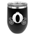 Princess Carriage Stemless Stainless Steel Wine Tumbler - Black - Single Sided