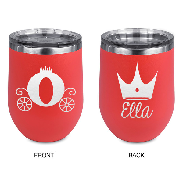 Princess Carriage Stainless Wine Tumblers - Coral - Double Sided - Approval