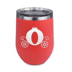 Princess Carriage Stemless Stainless Steel Wine Tumbler - Coral - Double Sided (Personalized)