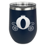 Princess Carriage Stemless Stainless Steel Wine Tumbler - Navy - Single Sided