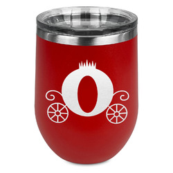 Princess Carriage Stemless Stainless Steel Wine Tumbler - Red - Double Sided (Personalized)