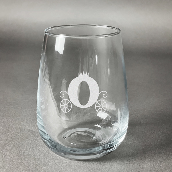 Custom Princess Carriage Stemless Wine Glass - Engraved
