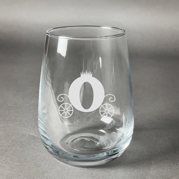 Custom Princess Carriage Stemless Wine Glass - Engraved