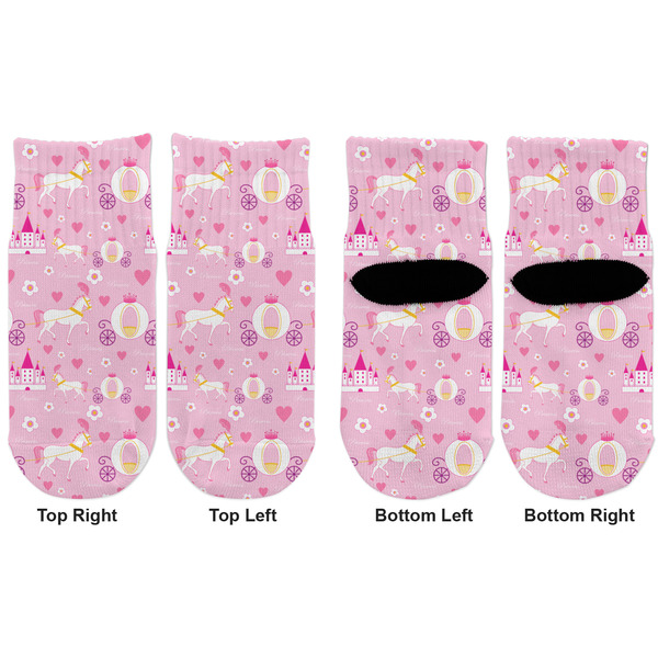 Princess Carriage Toddler Ankle Socks - Double Pair - Front and Back - Apvl