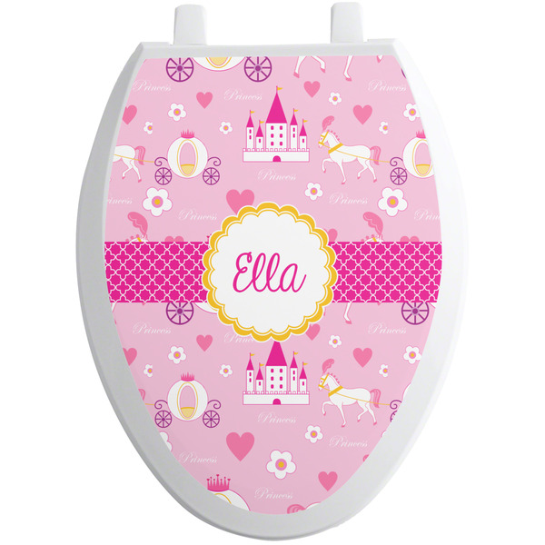 Custom Princess Carriage Toilet Seat Decal - Elongated (Personalized)