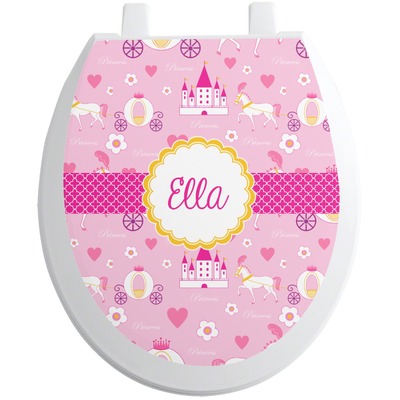 Princess Carriage Toilet Seat Decal - Round (Personalized)