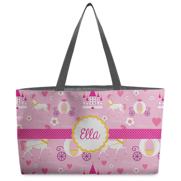 Custom Princess Carriage Beach Totes Bag - w/ Black Handles (Personalized)