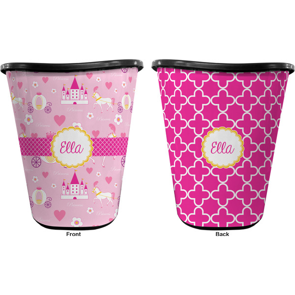 Princess Carriage Trash Can Black - Front and Back - Apvl