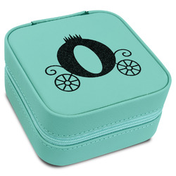 Princess Carriage Travel Jewelry Box - Teal Leather
