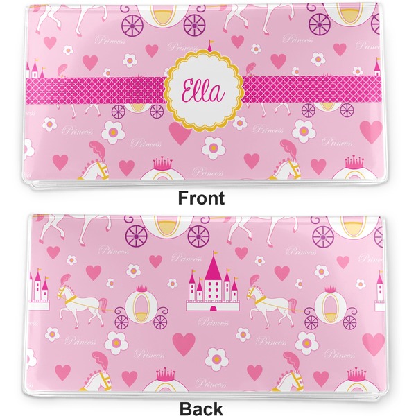 Princess Carriage Vinyl Check Book Cover - Front and Back