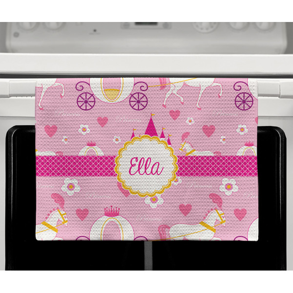 Princess Carriage Waffle Weave Towel - Full Color Print - Lifestyle2 Image