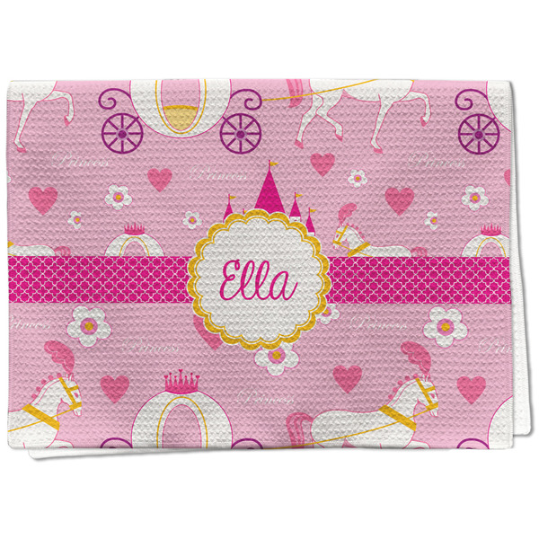 Custom Princess Carriage Kitchen Towel - Waffle Weave (Personalized)