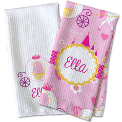 Princess Carriage Waffle Weave Kitchen Towel (Personalized)