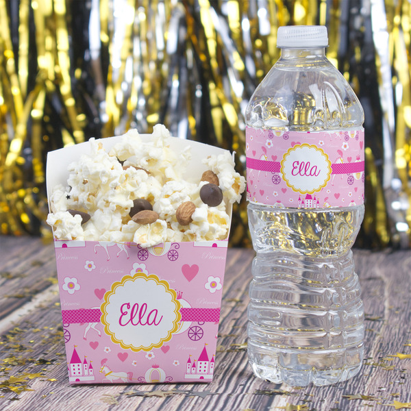 Princess Carriage Water Bottle Label - w/ Favor Box