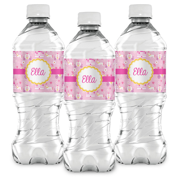 Princess Carriage Water Bottle Labels - Front View