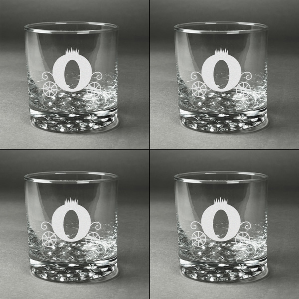 Princess Carriage Whiskey Glasses - Set of 4 all Engraved