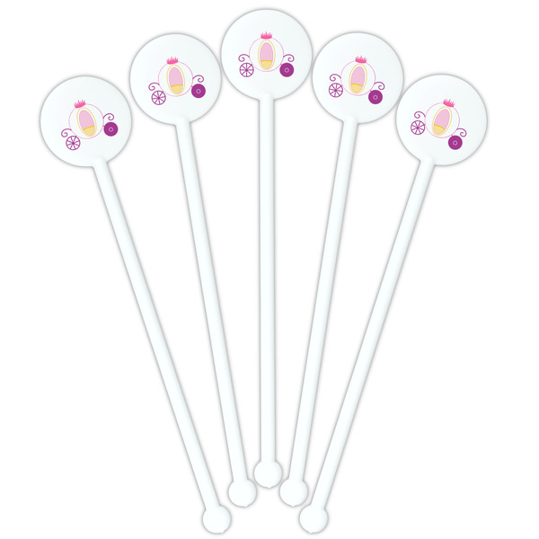 Princess Carriage White Plastic 5.5" Stir Stick - Fan View