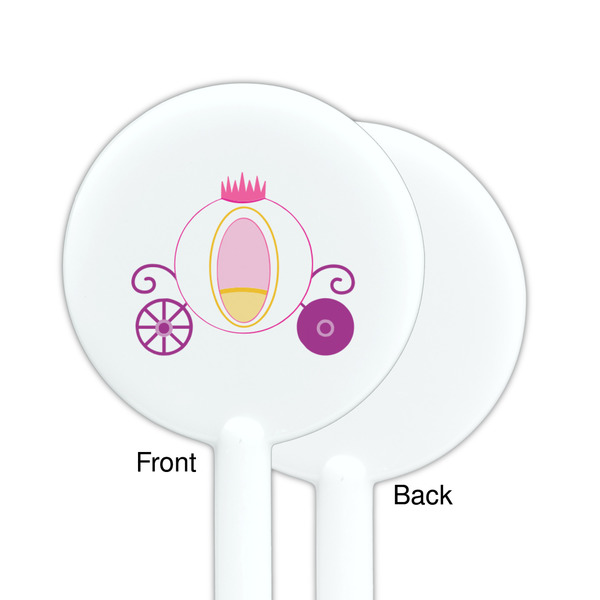 Princess Carriage White Plastic 5.5" Stir Stick - Single Sided - Round - Front & Back