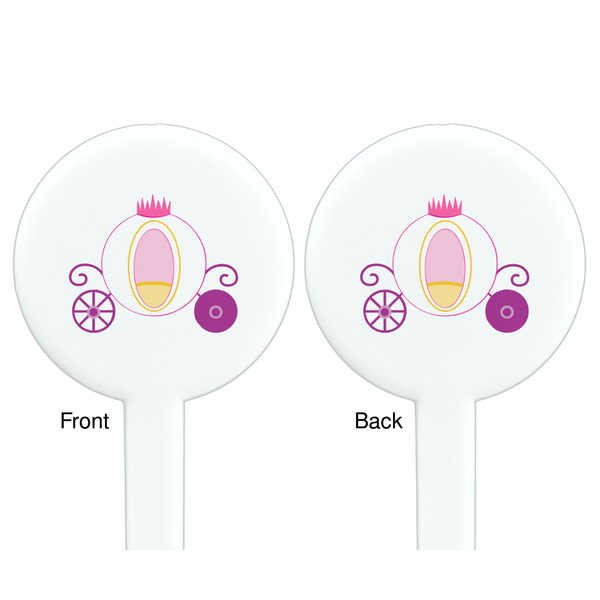Princess Carriage White Plastic 7" Stir Stick - Double Sided - Round - Front & Back
