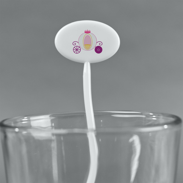 Princess Carriage White Plastic 7" Stir Stick - Oval - Main