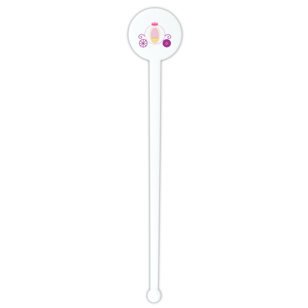 Princess Carriage White Plastic 7" Stir Stick - Round - Single Stick