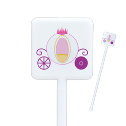 Princess Carriage Square Plastic Stir Sticks - Single Sided