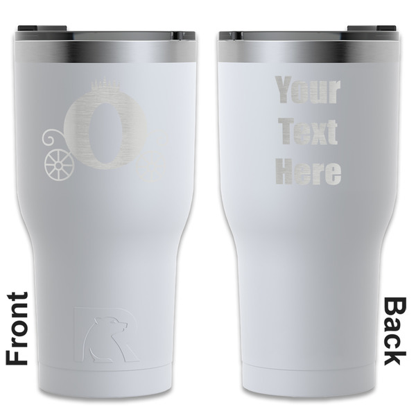 Custom Princess Carriage RTIC Tumbler - White - Engraved Front & Back (Personalized)
