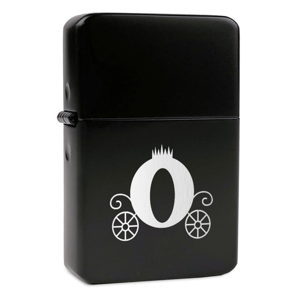 Custom Princess Carriage Windproof Lighter - Black - Double Sided