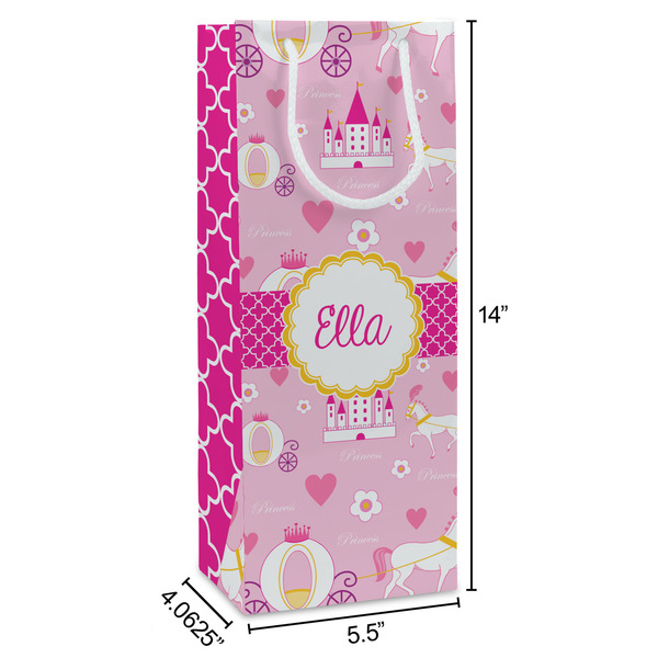 Princess Carriage Wine Gift Bag - Dimensions