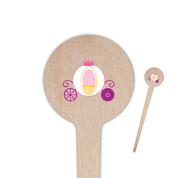 Princess Carriage 4" Round Wooden Food Picks - Single Sided