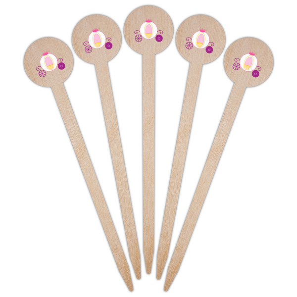 Princess Carriage Wooden 6" Food Pick - Round - Fan View