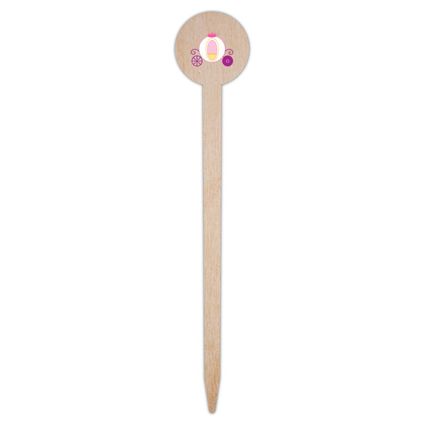 Princess Carriage Wooden 6" Food Pick - Round - Single Pick