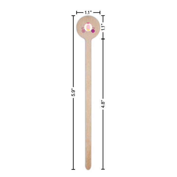 Princess Carriage Wooden 6" Stir Stick - Round - Dimensions