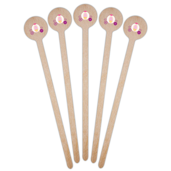 Princess Carriage Wooden 6" Stir Stick - Round - Fan View