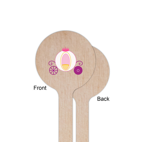 Princess Carriage Wooden 6" Stir Stick - Round - Single Sided - Front & Back