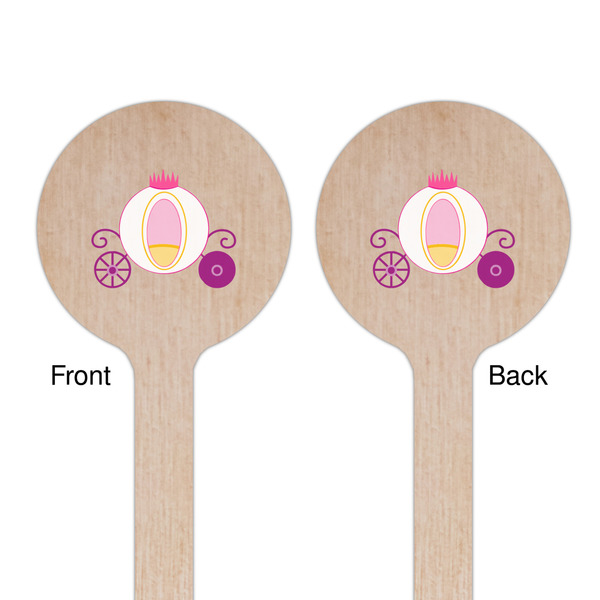 Princess Carriage Wooden 7.5" Stir Stick - Round - Double Sided - Front & Back