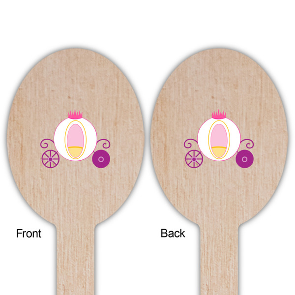 Princess Carriage Wooden Food Pick - Oval - Double Sided - Front & Back