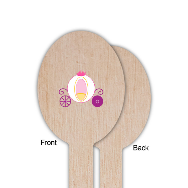 Princess Carriage Wooden Food Pick - Oval - Single Sided - Front & Back