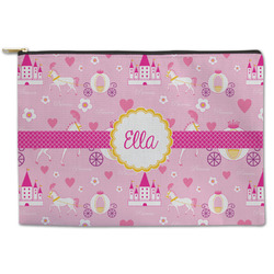 Princess Carriage Zipper Pouch - Large - 12.5"x8.5" (Personalized)