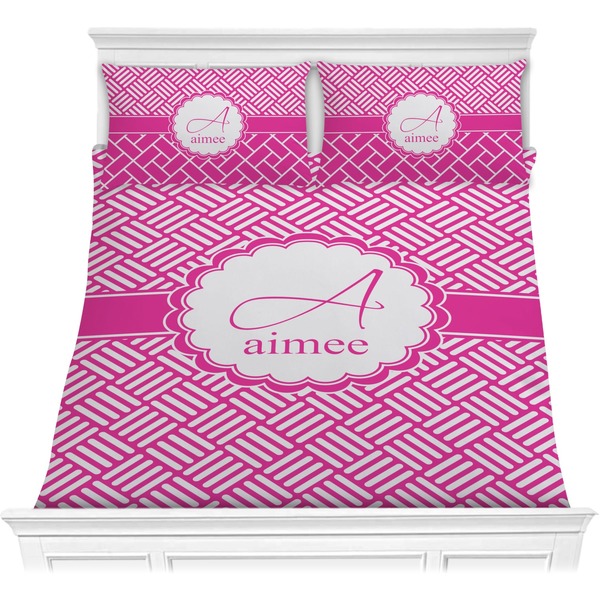 Custom Square Weave Comforter Set - Full / Queen (Personalized)