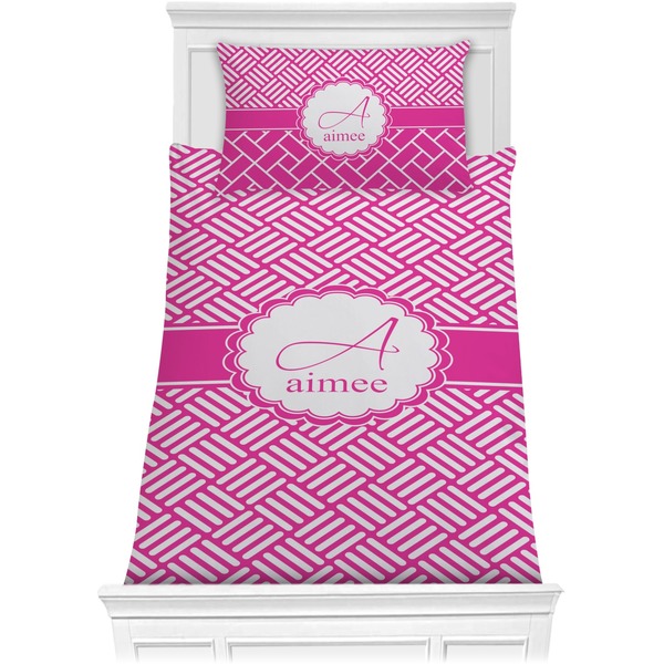 Custom Square Weave Comforter Set - Twin XL (Personalized)