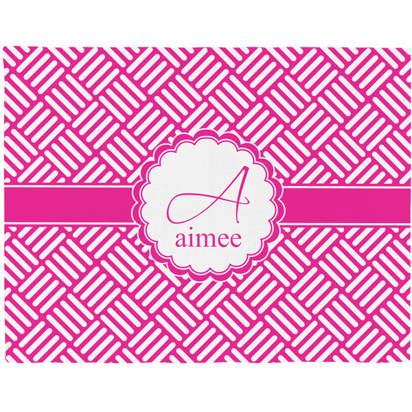 Custom Square Weave Woven Fabric Placemat - Twill w/ Name and Initial