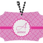 Square Weave Rear View Mirror Ornament (Personalized)