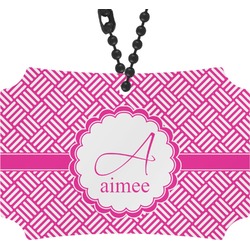 Square Weave Rear View Mirror Ornament (Personalized)