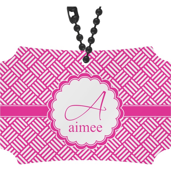 Custom Square Weave Rear View Mirror Ornament (Personalized)