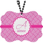 Square Weave Rear View Mirror Decor (Personalized)