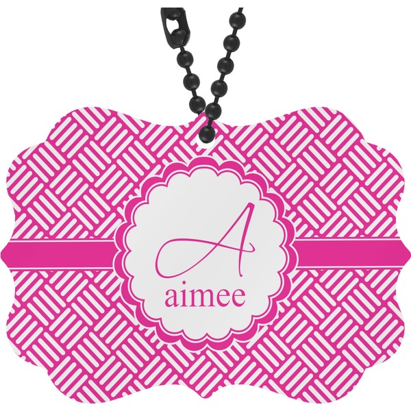Custom Square Weave Rear View Mirror Decor (Personalized)