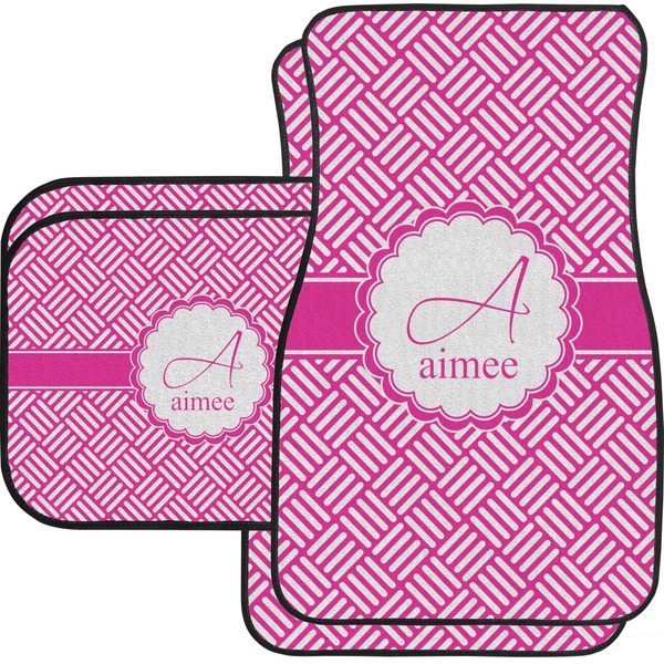Custom Square Weave Car Floor Mats Set - 2 Front & 2 Back (Personalized)